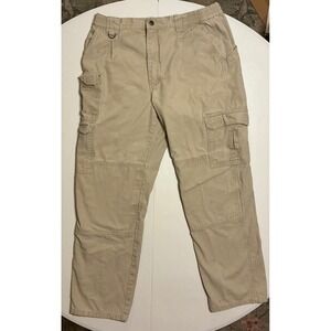 5.11 Tactical Series Mens 35x31 Khaki Cotton Canvas Cargo Pants Tan